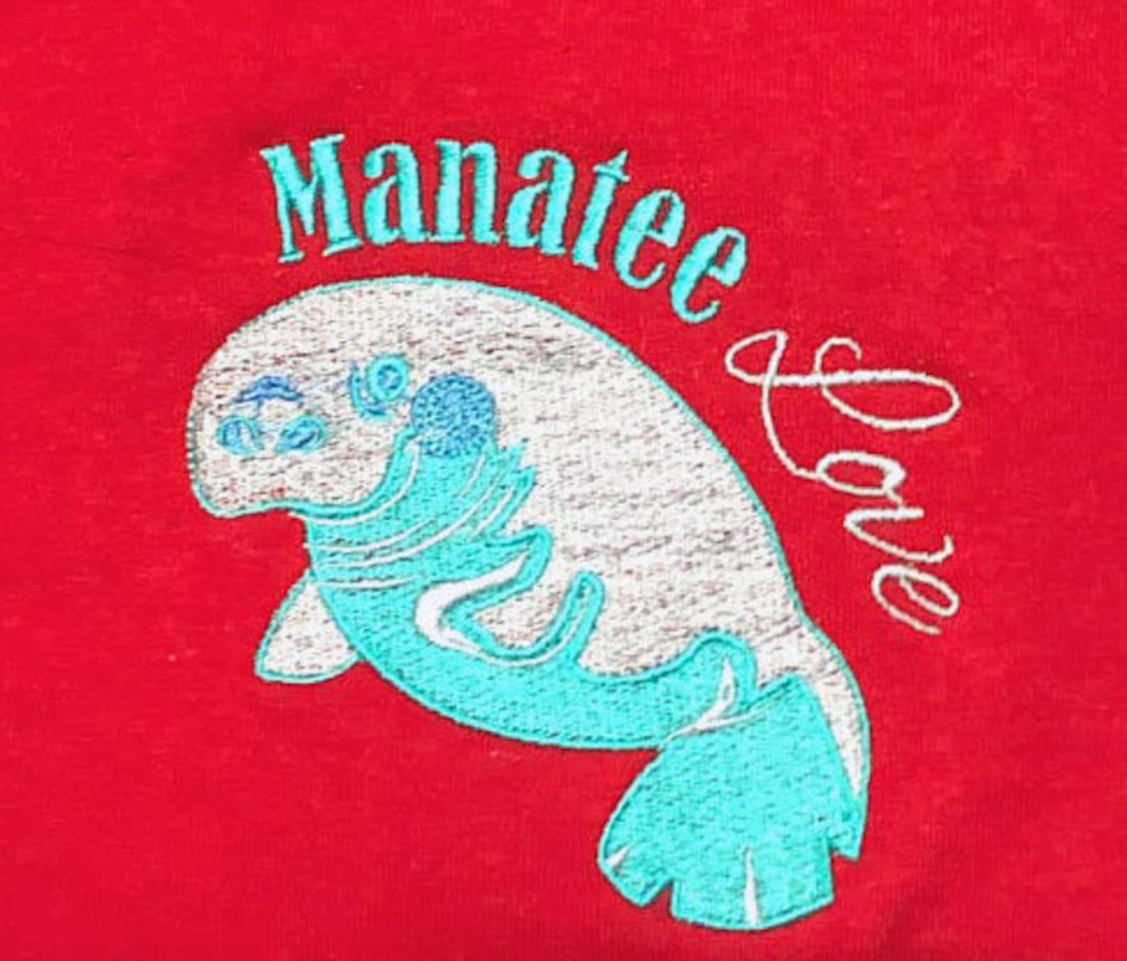 Manatee Love Machine Embroidery Design Embroidery Designs - Etsy