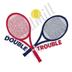Double Trouble Tennis -Machine Embroidery Design, Embroidery Designs, Machine Embroidery, Embroidery Patterns & Files, Instant Download