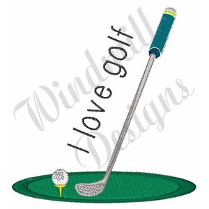 Love Golf - Machine Embroidery Design, Embroidery Designs, Embroidery Patterns, Embroidery Files, Instant Download