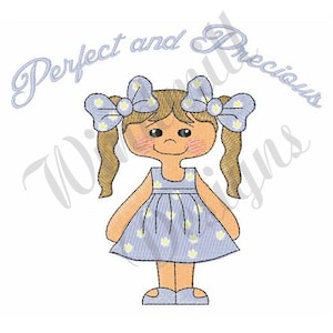 Cute Little Girl - Machine Embroidery Design, Embroidery Designs, Embroidery Patterns, Embroidery Files, Instant Download