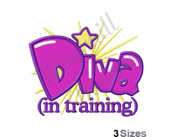 Diva In Training -Machine Embroidery Design, Embroidery Designs, Machine Embroidery, Embroidery Patterns, Embroidery Files, Instant Download