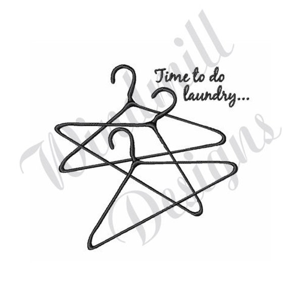Laundry Clothes Hanger- Machine Embroidery Design, Embroidery Designs, Embroidery Patterns, Embroidery Files, Instant Download