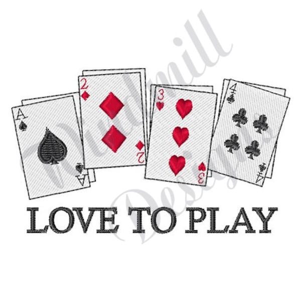 Playing Card Embroidery Etsy