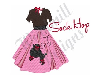 Sock Hop Poodle Skirt  Machine Embroidery Design, Embroidery Designs, Machine Embroidery, Embroidery Patterns & Files, Instant Download