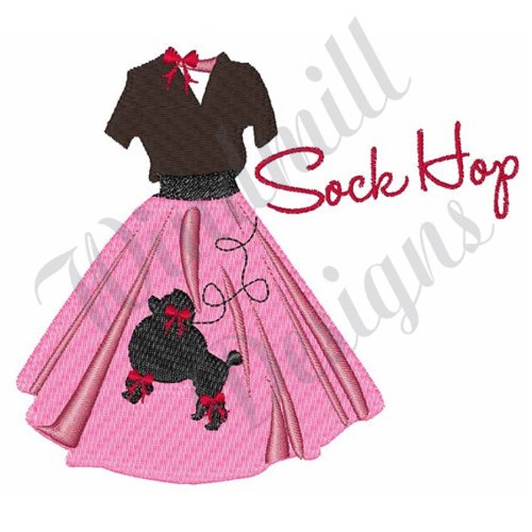 Sock Hop Poodle Skirt  Machine Embroidery Design, Embroidery Designs, Machine Embroidery, Embroidery Patterns & Files, Instant Download
