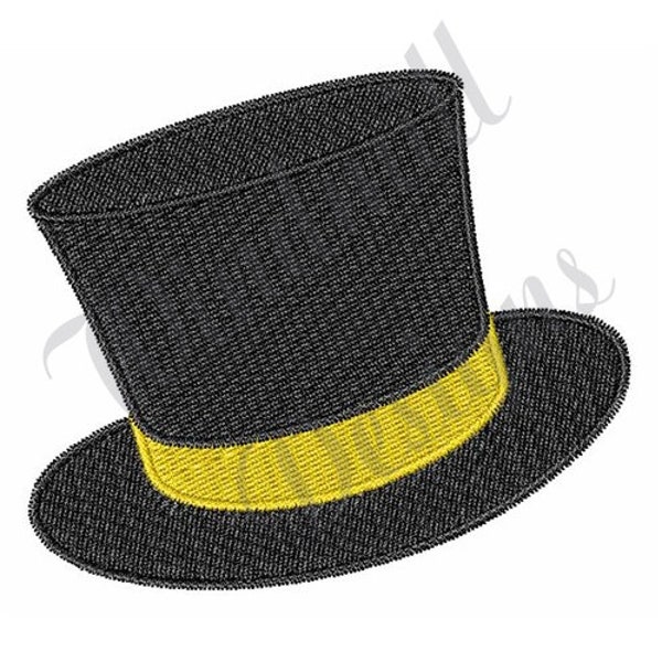 Top Hat - Conception de broderie de machine, conceptions de broderie, broderie de machine, modèles de broderie, fichiers de broderie, téléchargement instantané