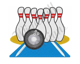 Bowling Ball & Pins - Machine Embroidery Design, Embroidery Designs, Machine Embroidery, Embroidery Patterns, Files, Instant Download