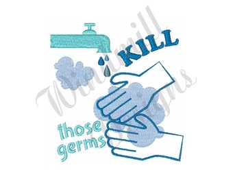 Kill Those Germs -Machine Embroidery Design, Embroidery Designs, Machine Embroidery, Embroidery Patterns, Embroidery Files, Instant Download