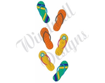Flip Flops - Machine Embroidery Design, Embroidery Designs, Machine Embroidery, Embroidery Patterns, Embroidery Files, Instant Download