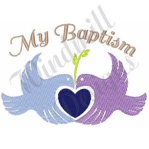 Baptism Heart Doves - Machine Embroidery Design, Embroidery Designs, Machine Embroidery, Embroidery Patterns & Files, Instant Download