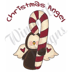 Weihnachtsengel-Zuckerstangen-Maschinenstickmuster – Weihnachtsdekoration für Ihr Zuhause oder als Geschenk.
