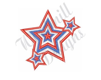 Patriotic Star - Machine Embroidery Design, Embroidery Designs, Embroidery Patterns, Embroidery Files, Instant Download