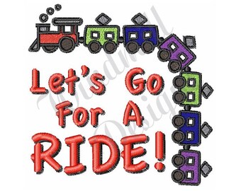 Ride Train - Disegno per ricamo a macchina, Disegni per ricamo, Ricamo a macchina, Modelli per ricamo, File per ricamo, Download immediato