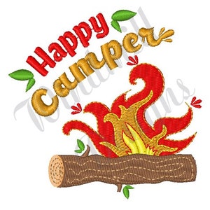 Campfire Happy Camper - Machine Embroidery Design, Embroidery Designs, Embroidery, Embroidery Patterns, Embroidery Files, Instant Download