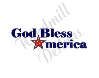 God Bless America - Machine Embroidery Design