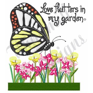 Butterfly Flower Garden - Machine Embroidery Design, Embroidery Designs, Machine Embroidery, Embroidery Patterns & Files, Instant Download