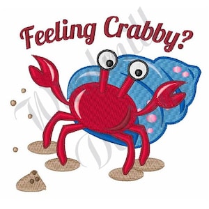 Ti senti Crabby? - Design ricamo macchina, disegni ricami, ricamo macchina, motivi ricamo, file di ricamo, download istantaneo