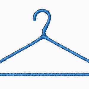 May include: A blue plastic clothes hanger with a hook.