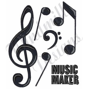 Music Maker -Machine Embroidery Design, Embroidery Designs, Machine Embroidery, Embroidery Patterns, Embroidery Files, Instant Download