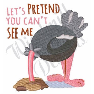 Ostrich Head In Sand - Machine Embroidery Design, Embroidery Designs, Embroidery Patterns, Embroidery Files, Instant Download