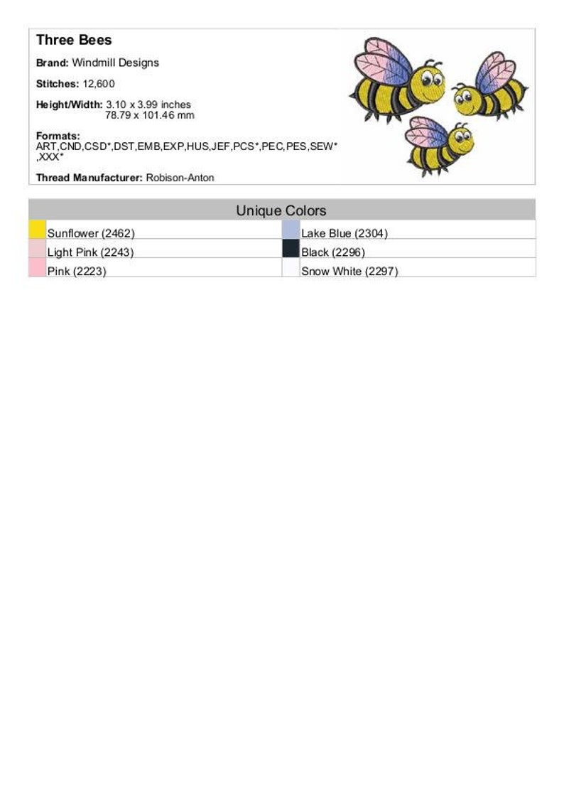 Three Bees - Machine Embroidery Design, Embroidery Designs, Machine ...