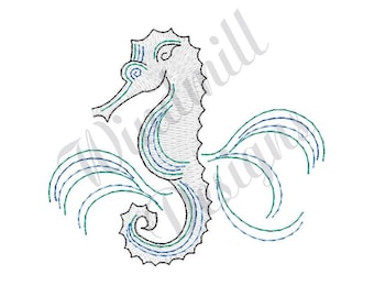 Ripple Seahorse - Machine Embroidery Design