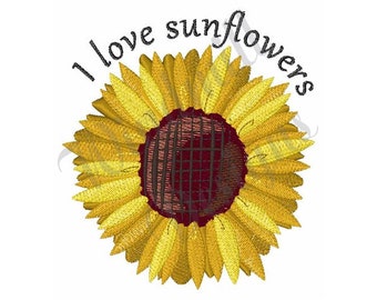 Love Sunflowers - Machine Embroidery Design, Embroidery Designs, Machine Embroidery, Embroidery Patterns, Embroidery Files, Instant Download