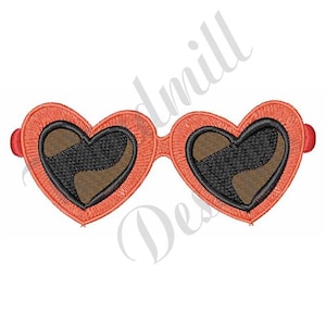 Heart Shaped Sunglasses Machine Embroidery Design, Embroidery Designs, Machine Embroidery, Embroidery Patterns & Files, Instant Download