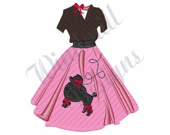Poodle Skirt Machine Embroidery Design, Embroidery Designs, Machine Embroidery, Embroidery Patterns, Embroidery Files, Instant Download