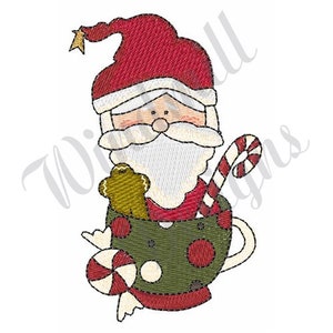 Santa Mug Christmas Machine Embroidery Design, Embroidery Designs, Embroidery, Embroidery Patterns, Embroidery Files, Instant Download