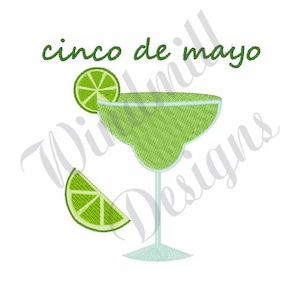 Cinco De Maya Margarita - Machine Embroidery Design, Embroidery Designs, Machine Embroidery, Embroidery Patterns & Files, Instant Download