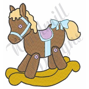 Newborn All-In-One With Rocking Horse Embroidery In Pink (1-6mths)
