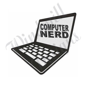 Computer Nerd Laptop  - Machine Embroidery Design, Embroidery Designs, Embroidery Patterns, Embroidery Files, Instant Download