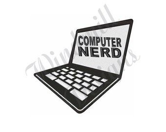 Computer Nerd Laptop  - Machine Embroidery Design, Embroidery Designs, Embroidery Patterns, Embroidery Files, Instant Download