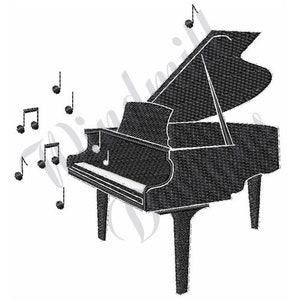 Piano à queue - motif de broderie machine, motifs de broderie, broderie machine, motifs de broderie, fichiers de broderie, téléchargement immédiat