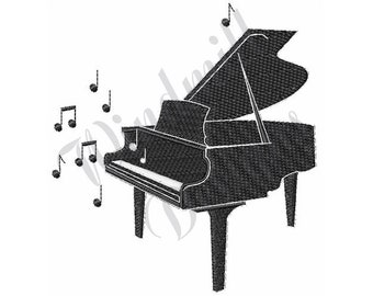 Grand Piano - Machine Embroidery Design, Embroidery Designs, Machine Embroidery, Embroidery Patterns, Embroidery Files, Instant Download