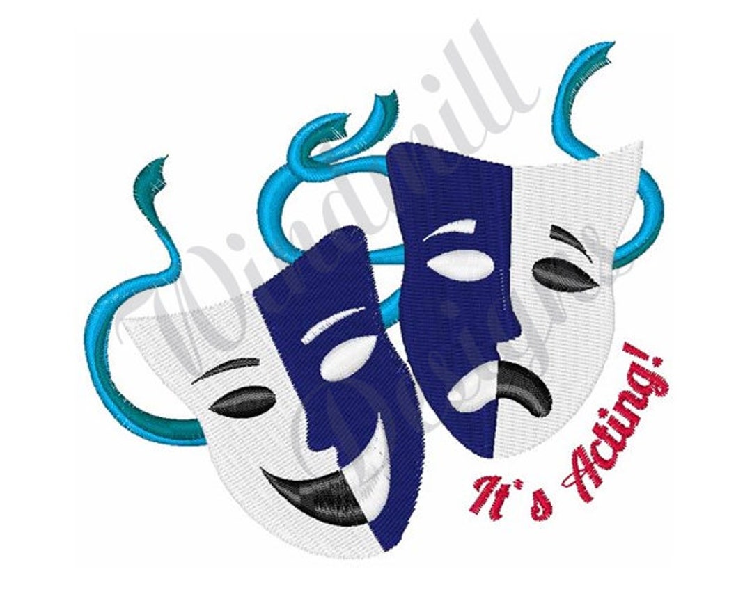 Drama Masks Machine Embroidery Design, Embroidery Designs, Machine