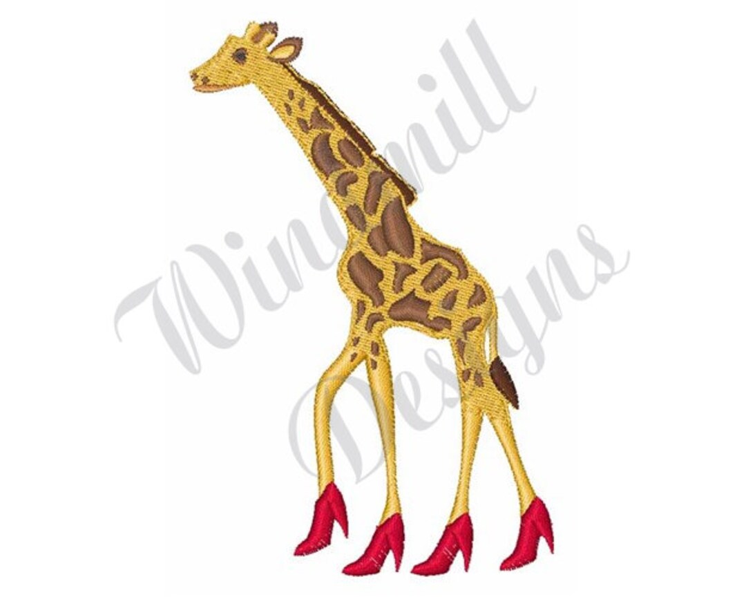 Giraffe in High Heels Machine Embroidery Design Embroidery Etsy