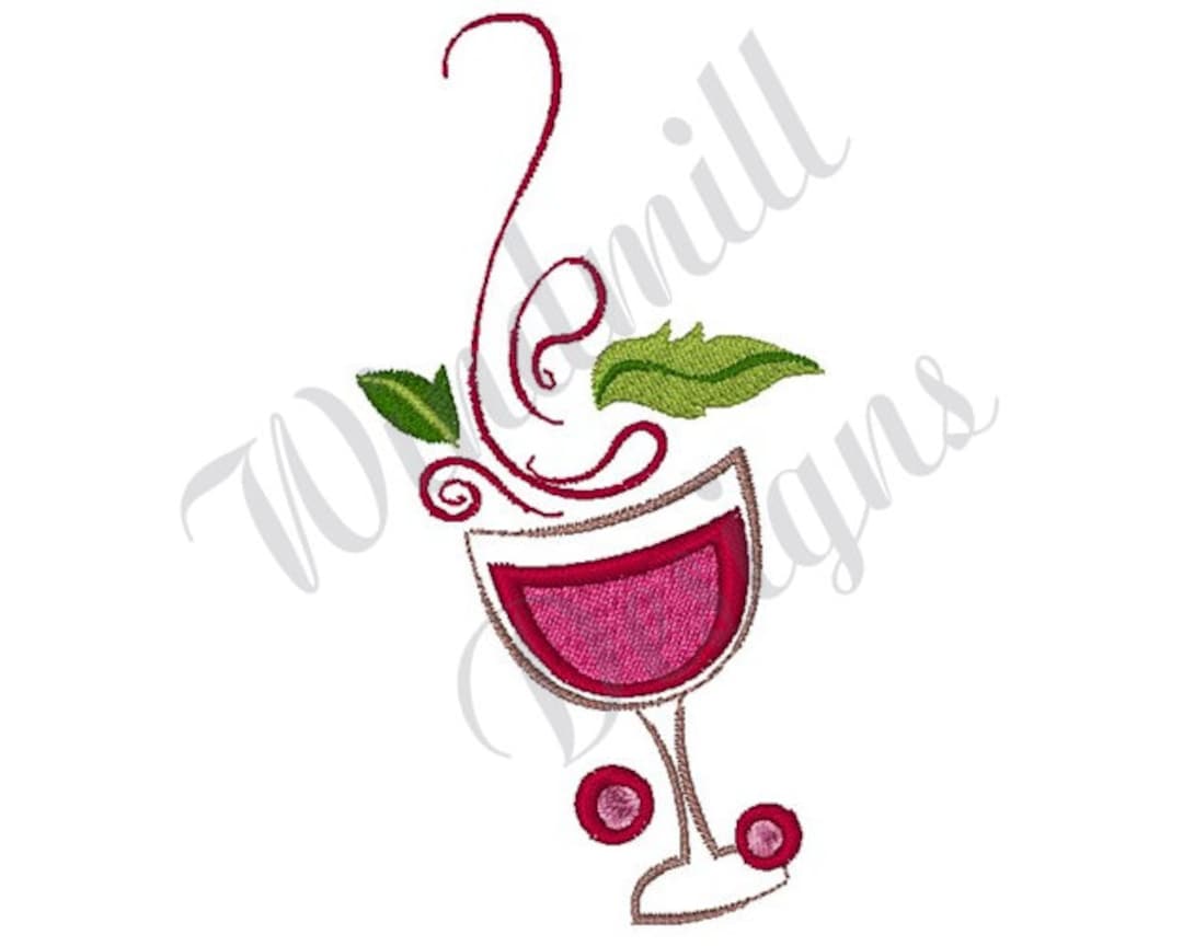 Artistic Wine Machine Embroidery Design, Embroidery Designs, Machine