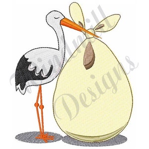 Stork Birth Announcement - Machine Embroidery Design, Embroidery Designs, Machine Embroidery, Embroidery Patterns & Files, Instant Download