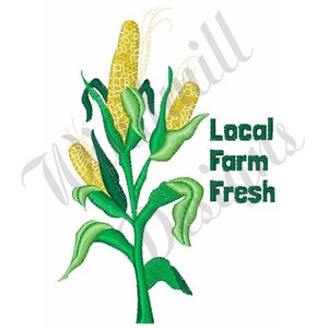 Tallo de maíz fresco de granja: diseño de bordado a máquina, diseños de bordado, patrones de bordado, archivos de bordado, descarga instantánea