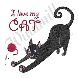 Love My Cat - Machine Embroidery Design, Embroidery Designs, Machine Embroidery, Embroidery Patterns, Embroidery Files, Instant Download