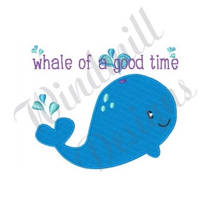 Whale Of A Time! Machine Embroidery Design, Embroidery Designs, Machine Embroidery, Embroidery Patterns, Embroidery Files, Instant Download