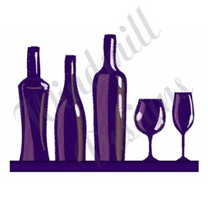Wine Bottle - Machine Embroidery Design, Embroidery Designs, Machine Embroidery, Embroidery Patterns, Embroidery Files, Instant Download