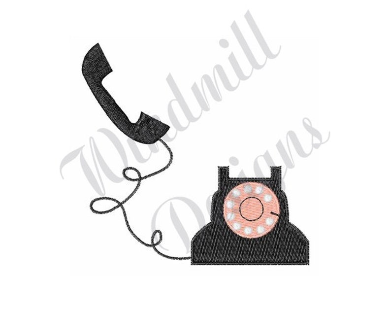 Telephone Machine Embroidery Design Embroidery Designs Etsy