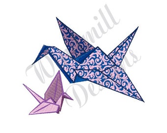Kranich Origami - Maschinenstickerei, Stickmuster, Maschinenstickerei, Stickmuster, Stickdateien, Instant Download