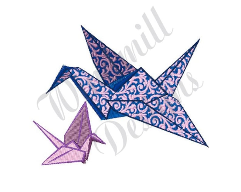 Origami Kranich Stickmaschine Stickmuster Maschine Etsy