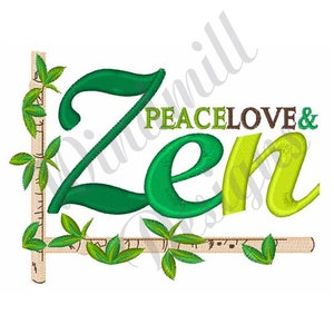 Peace Love & Zen Machine Embroidery Design, Embroidery Designs, Machine Embroidery, Embroidery Patterns, Embroidery Files, Instant Download