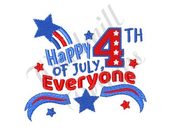 Happy 4Th Of July - Machine Embroidery Design