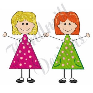 Stick Girls - motif de broderie machine, motifs de broderie, broderie machine, motifs de broderie, fichiers de broderie, téléchargement immédiat